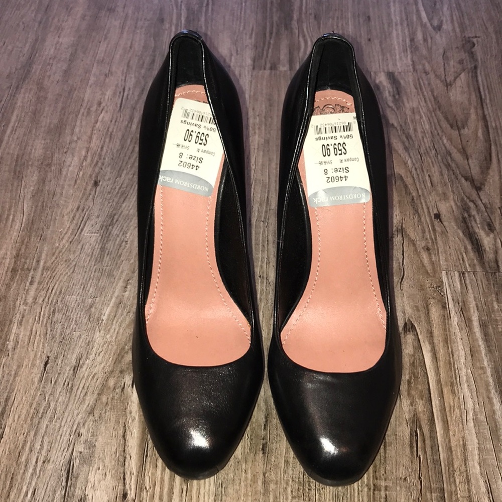 Vince Camuto Black Leather Stilettos